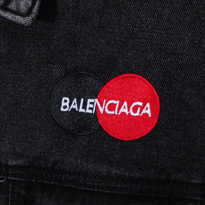 Balencaiga Uniform Logo Denim Jacket Black