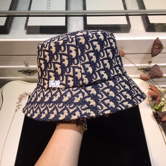 Dior And Shawn Oblique Bucket Hat Blue