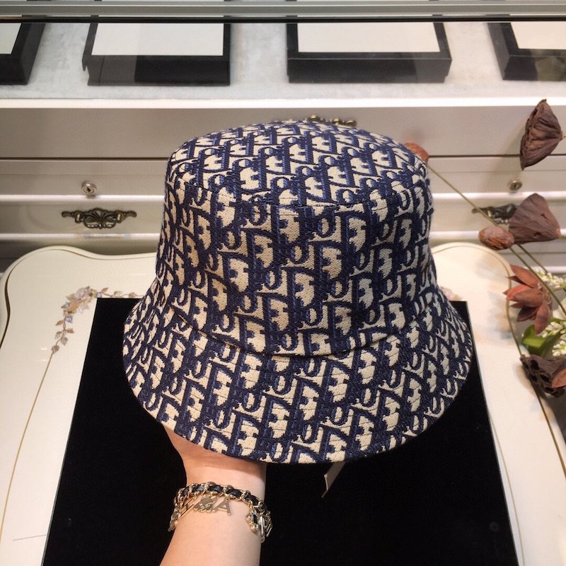 Dior And Shawn Oblique Bucket Hat Blue