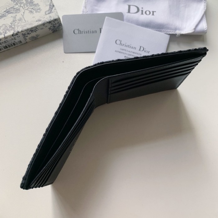 Dior Oblique Compact Wallet Men Black