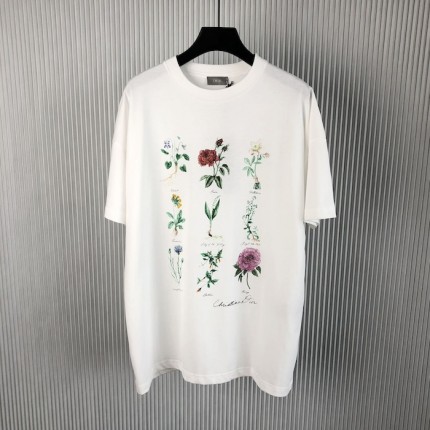 replica Dior T-Shirt White Slub Cotton Jersey