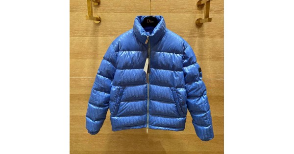 Dior Oblique Down Jacket Blue Jacquard 2023