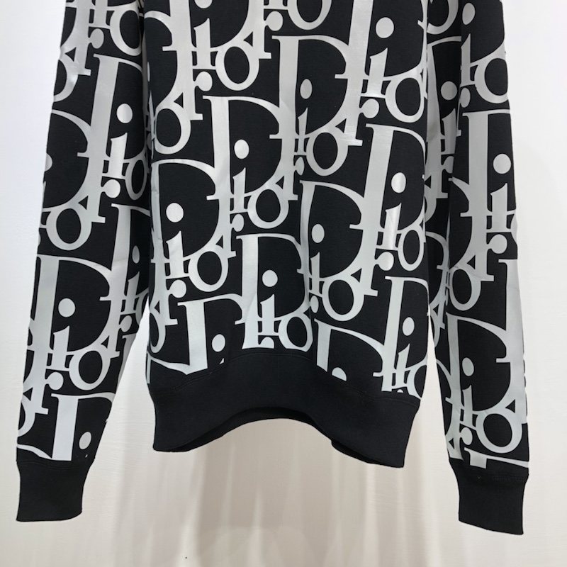 Dior Oversized Reflective Dior Oblique Sweater Wool Jersey Black