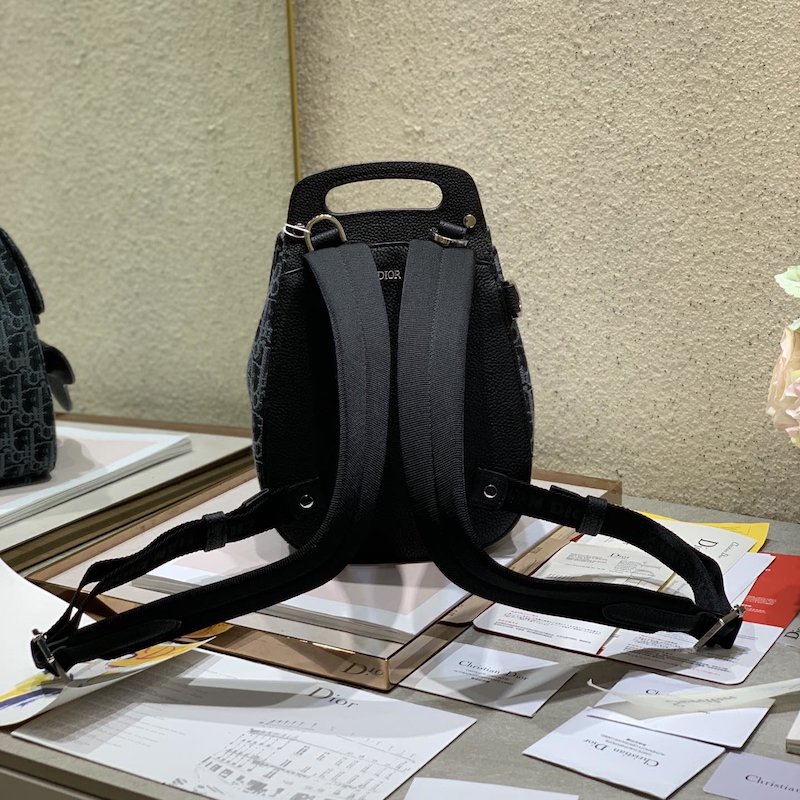 Dior Oblique Jacquard Mini Saddle Backpack Black