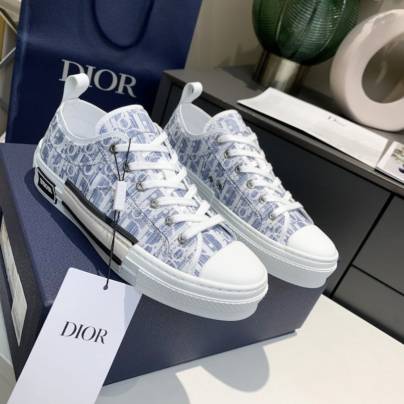 Dior B23 Low Top Sneaker Blue Dior Oblique Kasuri jacquard