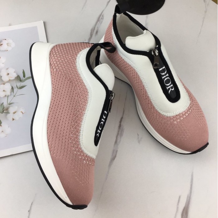 Dior B25 Low Top Sneakers in Pink Keni & Neoprene