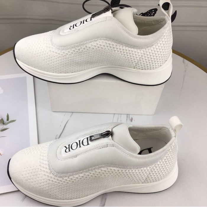 Dior B25 Low Top Sneakers in White Keni & Neoprene