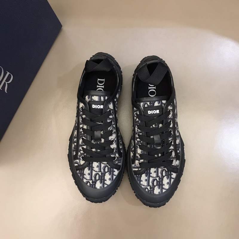 Dior B28 High Top Sneaker Black and Beige Dior Oblique Jacquard and Rubber