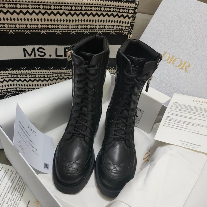 Dior D-Leader Ankle Boot Black Quilted Cannage Calfskin