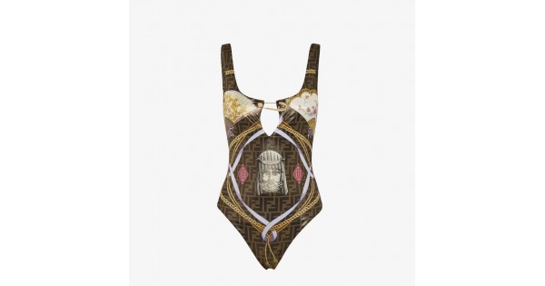 Fendi One-Piece Swimsuit Fendace multicolour Lycra® swimsuit