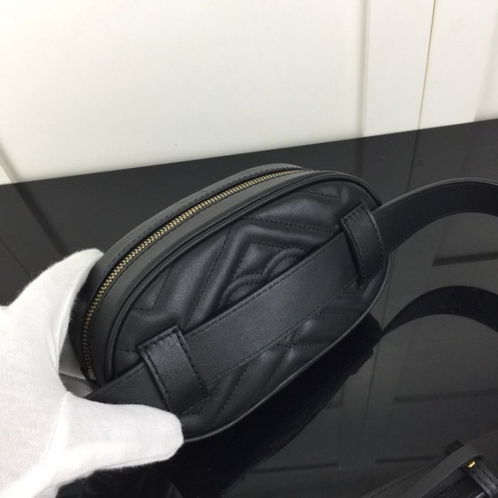 Gucci GG Marmont matelassé leather belt bag black