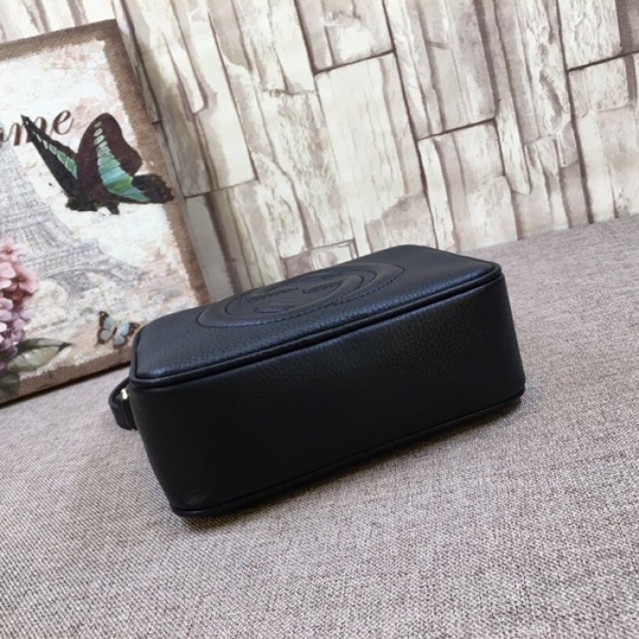 Gucci Soho Small Leather Disco Bag Black 308364