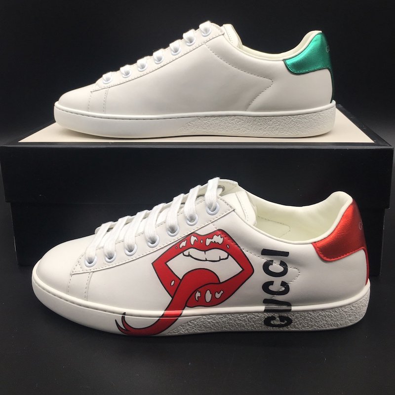 Gucci Men's Ace embroidered sneaker with Mouth Print