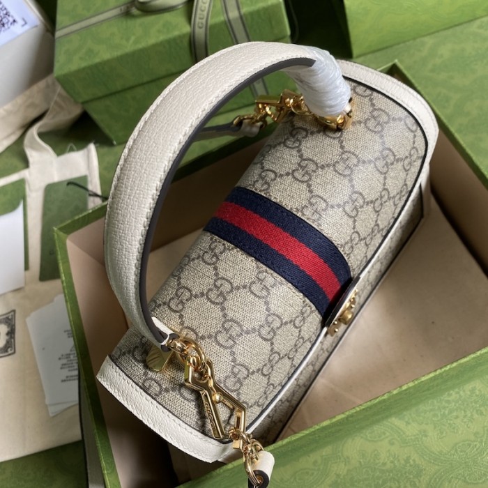 Bolsa Gucci Ophidia pequena com alça superior Web 651055