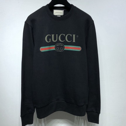 Gucci Oversize Sweatershirt with Classic Gucci logo Black