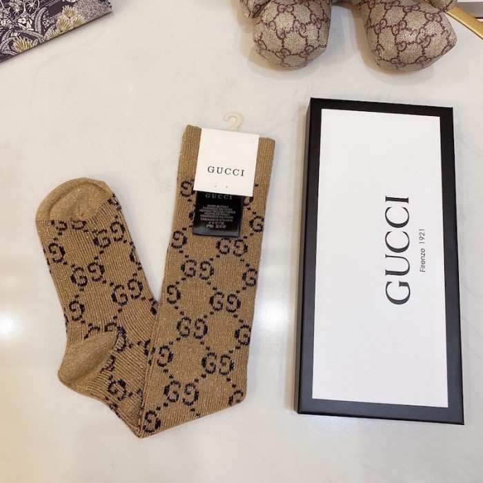 Gucci Lame GG socks Women Gold