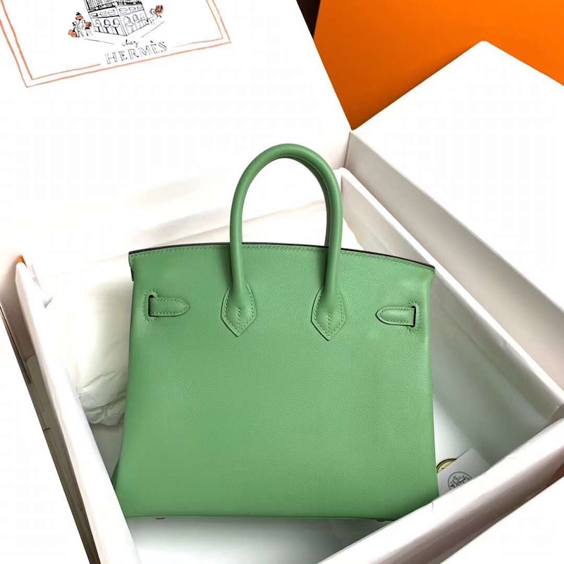 Hermes Birkin 25 Swift Leather Bag Green