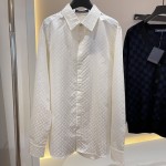 Replica Louis Vuitton Monogram Long-Sleeved Silk Shirt