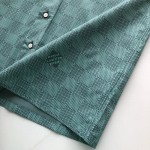 Replica Louis Vuitton Printed Short-Sleeved Cotton Shirt