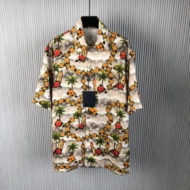 Replica Louis Vuitton Monogram Short-Sleeved Silk Shirt