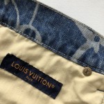 Replica Louis Vuitton Monogram Printed Denim Shorts