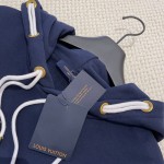 Replica Louis Vuitton Cotton Jersey Hoodie blue