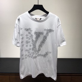 LOUIS VUITTON white and blue LV stitch print and embroided T-shirt – Loop  Generation