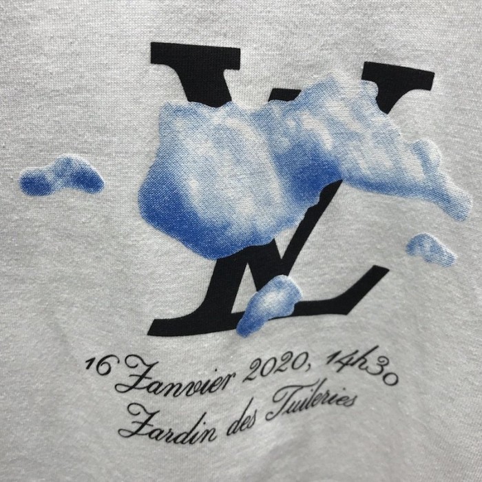 LOUIS VUITTON Cloud Logo T-Shirt XL Blue Authentic Men Used from