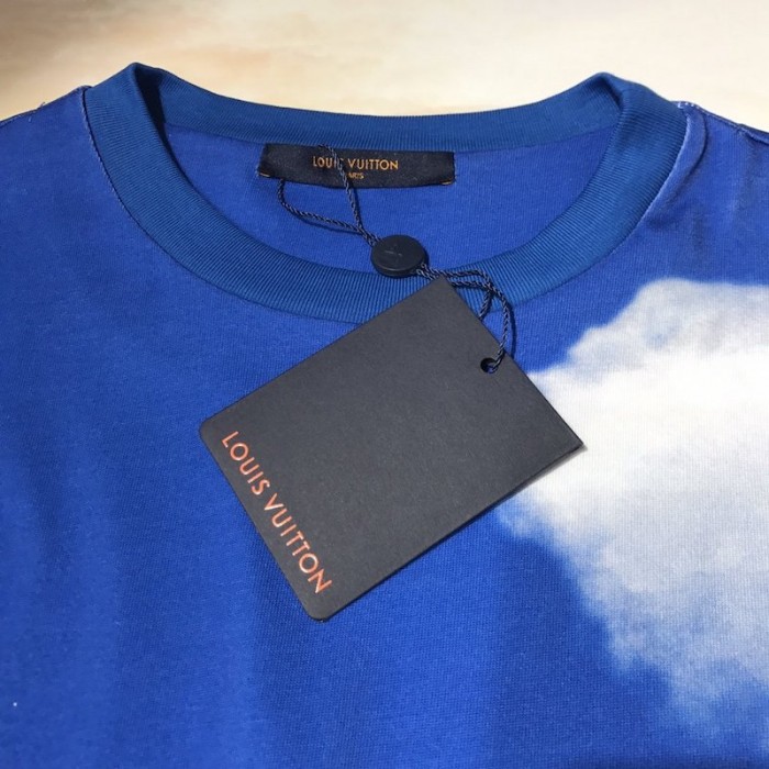 LV Cloud Print T-Shirt Blue 1A89U6