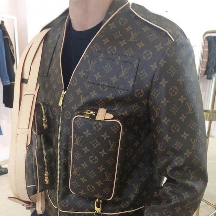 NEW Louis Vuitton Monogram Admiral Leather Jacket 1A5Q6C Size 50 Virgil  abloh