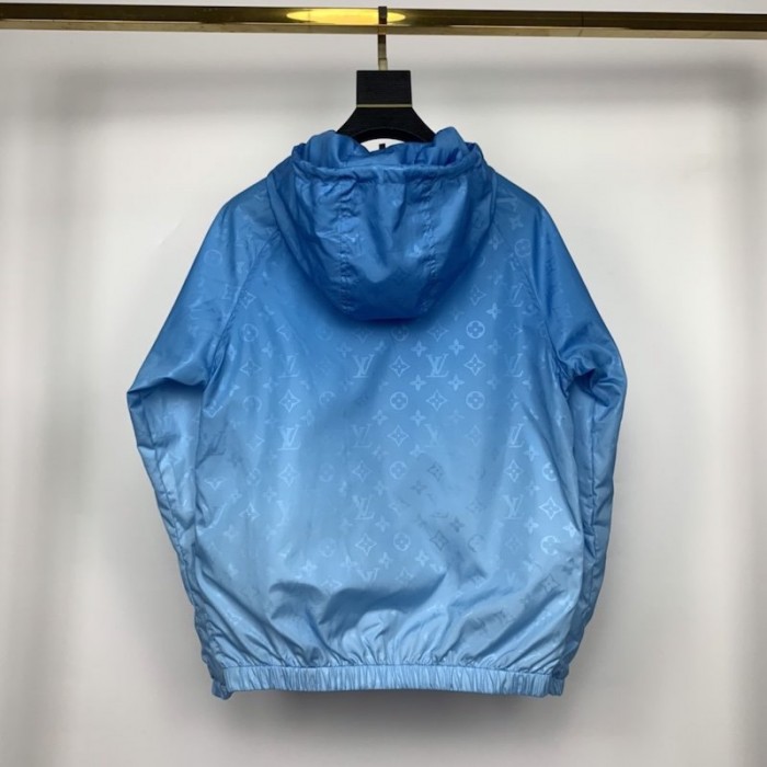 Louis Vuitton Blue Sky White Clouds Bomber Jacket - Tagotee