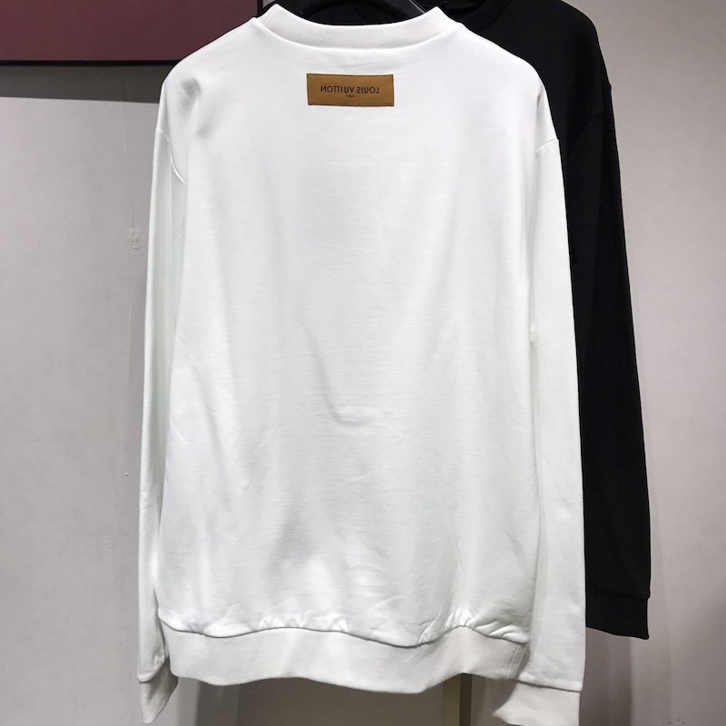 LV Stitch Print Embroidered Sweatshirt White 1A85LS