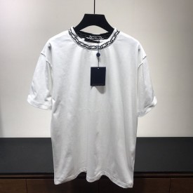 Replica LV t shirt with chain white