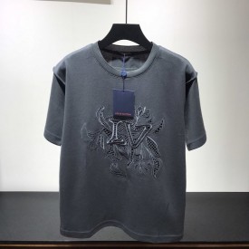 Replica LV Vegetal Lace Embroidery T Shirt