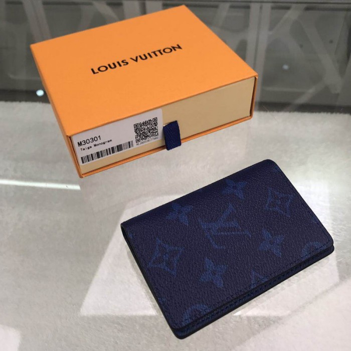 New Full Set LOUIS VUITTON Monogram Pocket Organizer in Cobalt M30301