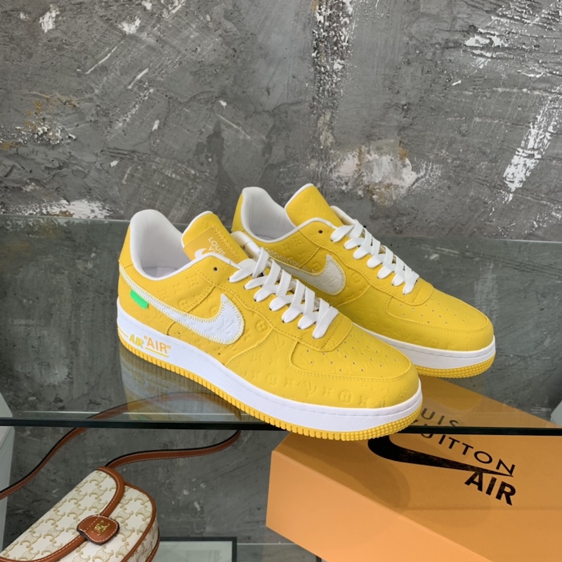 Louis Vuitton x Nike Air Force 1s in Yellow