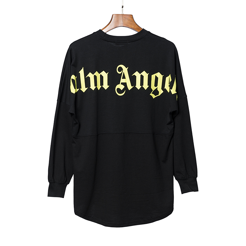 Palm Angels Logo Long Sleeves Black with Yellow