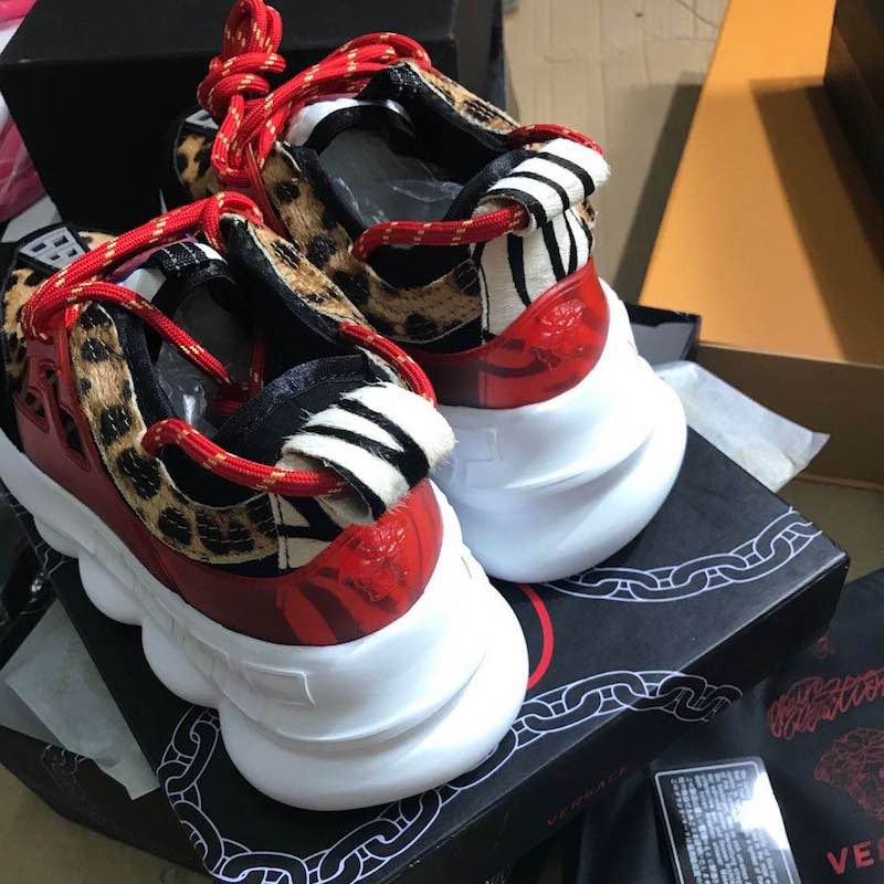 Versace Chain Reaction Sneakers Leopard