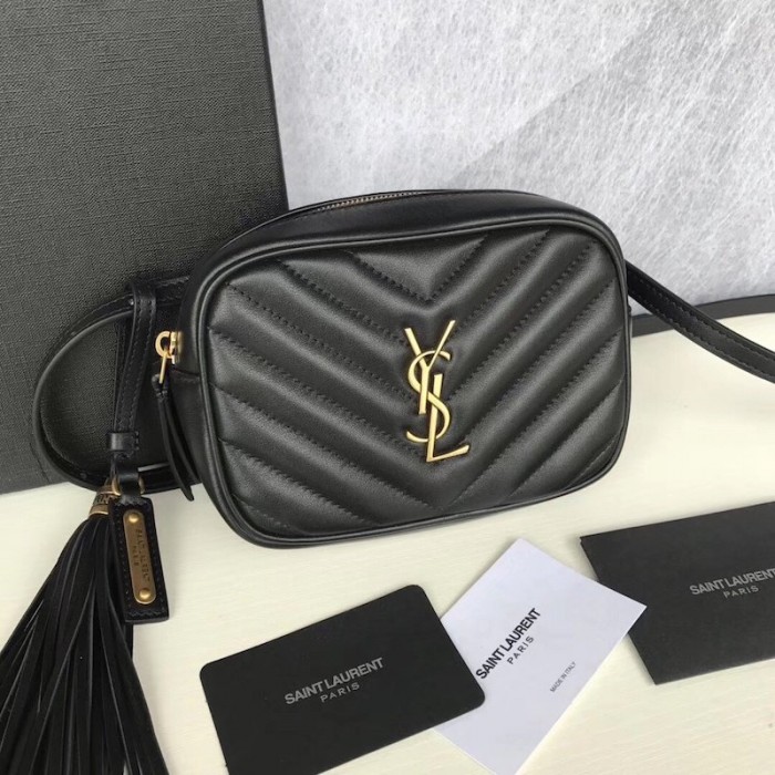 YSL Lou Belt Bag in Quilted Leather Black